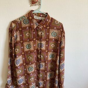 Vintage Patterned Silk Shirt
